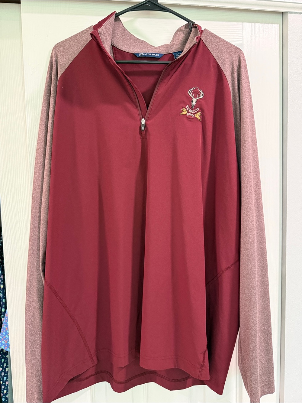 Tobacco Road Maroon & Dusty Rose Quarter-Zip Pullover